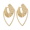 Golden drop-frame earrings with irregular hammered metal texture for women - Alloy Water Drop Earrings / Gold