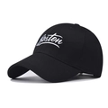 Classic black cotton baseball cap featuring white Boston cursive embroidery on front - Adjustable / Boston Black