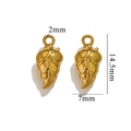 Golden stainless steel leaf pendant charm 14.5x7mm for DIY jewelry making and crafts - Willow Leaf 538 / Gold