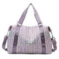 Large capacity purple travel bag with SEXIBES lettering and detachable shoulder strap - Purple