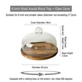 6 inch acacia wood cake stand with rotating base and clear glass dome lid - 6-inch Small Acacia Tray with Dome (Rotatable)