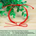 Adjustable red braided knot bracelet for couples with traditional spiritual meaning - Semi-finished / Red