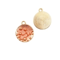 Golden alloy celestial charms featuring Sagittarius constellation and radial sunburst patterns - Small Planet 14x16mm