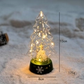 15cm mini glass Christmas tree night light with warm LED string and snowflake base - Christmas Tree Style (Luminous/Green Base/15cm)