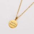 Collar de acero inoxidable dorado con colgante redondo grabado Sweat Now Shine Later - Dorado (Sweat Now Shine Later)