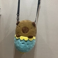 Cute Capybara plush backpack with blue body and brown head design for children - 24cm / Blue