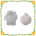 Spiral sphere silicone mold for DIY candles and resin ornaments with product dimensions - Large Spiral Ball