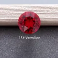 DIY round zircon ear stud accessory featuring bright vermilion faceted gemstone - 6.2MM / Vermilion (15#)