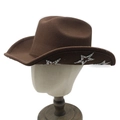 Chapeau de cow-boy classique en feutre marron avec étoiles pailletées argentées - M(56-58cm) / Marron