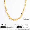 Goldene Edelstahl-Halskette XL31351 mit 7,18mm Breite und polierter Oberfläche - Edelstahl Goldene Halskette (XL31351)