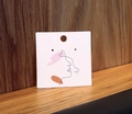 Square white paper earring display card with minimalist line art face design - 6*6cm【JYXT-010】Earring Card