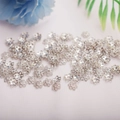 Hollow silver flower bead caps for DIY jewelry making with five-petal filigree design - 6mm Hollow Bead Cap / White Gold