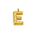Macro view of gold plated balloon-style letter E pendant with a smooth metallic finish - Letter E (BP45918DW0)