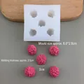 Macro view of raspberry silicone mold with 2cm fruit diameter measurements for DIY crafts - Extra Large 5-Cavity Raspberry Mold