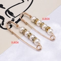 5.8cm gold safety pin brooch with white faux pearls and rhinestones for waist adjustment - Pure White Pearl Style