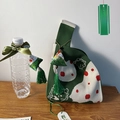 Borsa regalo in maglia verde scuro con motivo a coniglio e nappa per il Festival - Gatto Zongzi