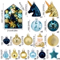 72-piece Christmas tree ornament set in blue and gold including stars and shapes - Blue & Gold Style (72pcs Set)