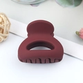 Minimalist matte dark red semi-circle hair claw clip for high ponytail styling - Matte Wine Red