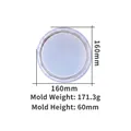 Parametri dimensionali dello stampo in silicone rotondo da 160mm per resina e candele - Stampo in Silicone per Scatola di Immagazzinaggio Rotonda a Diamante (Base)