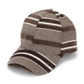 Dettaglio del tessuto in velluto a coste e del motivo a strisce marroni del cappello - Taglia Unica (56-60cm) / A Righe Marroni e Bianche (A)