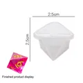 Translucent silicone mold for 2.5cm polyhedral dice with sample resin finished product - No.2 Small Dice