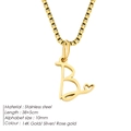 Elegant gold-plated stainless steel letter B pendant necklace with heart detail box chain - Letter B / 38+5cm / Gold
