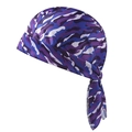 Elastic purple camo paisley durag with long straps for cycling and sports wear - Purple Camo