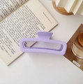 Macro detail of lavender matte oversized hair claw clip in a lifestyle setting - Matte Large Square Purple