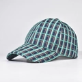 Dettaglio del classico cappellino da baseball a scacchi verde e blu scuro - Navy Verde Bianco a Quadri (05)