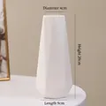 Minimalist matte white ceramic geometric vase, 20cm height with 4cm caliber opening - Solid White - Geometric (20cm)