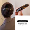 Pasador para el pelo con estampado de leopardo oscuro, 9,6 cm de largo y 1,5 cm de ancho - Estampado de Leopardo Oscuro