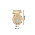 Ovaler 18k vergoldeter Anhänger mit Silberrelief 13,5mm x 9,2mm für Halsketten - DZ-1135-Goldrand Silber Figur