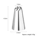 Stainless steel piping tip for cake decorating with detailed size and weight specs - US Size 8