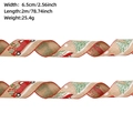 6.5cm faux linen Christmas ribbon featuring red truck and green tree patterns - Khaki Red Truck Tree / 2 Meters