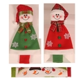 Weihnachtliche Schneemann-Griffabdeckungen aus Stoff für Mikrowelle und Kühlschrank - Umhang Schneemann Stil (J-JY46)