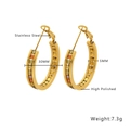 30mm goldene Creolen aus Edelstahl mit bunten Zirkonsteinen und Hochglanzpolitur - Gold + Bunter Zirkonia