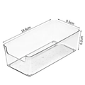 Transparent acrylic desk organizer box, 19.6x9.5x6.2 cm, with U-shaped notch for easy access - Small Rectangular