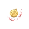 Golden Gemini zodiac charm pendant with dimensions 19.5mm by 16mm for jewelry making - Gold Gemini