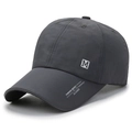 Breathable dark gray quick-dry baseball cap with embroidered letter M for outdoor sports - Adjustable / Dark Gray