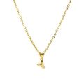 18k gold plated balloon style letter Y pendant on delicate brass link chain necklace - Letter Y
