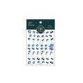 Blue lotus nail art stickers on high-quality adhesive sheet with floral designs - Blue Ink Lotus Style (KX136)