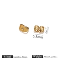 Golden stainless steel flower-shaped earring back nut replacement size 6.5x4mm - Standard Earring Back / Gold