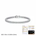 Elegant S925 sterling silver moissanite bubble tennis bracelet, 16cm length with 3mm stones - 3mm Bubble Bracelet (MSB0211) / 16cm (With GRA Certificate)