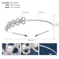 Detalles y medidas de la diadema con strass y perlas, 12,5 cm de ancho y 19 g de peso - Plata TS-J3077S