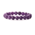 Creative 10mm purple amethyst beaded bracelet with polished round gemstones on white background - 10mm Imitation Amethyst