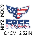Detail view of FREE text patriotic eagle patch with dimensions 6.1x6.4cm for bags - FREE Letters (W31GQ-13-02)