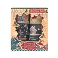 Primo piano del set di nastro washi natalizio con motivi di renne e fiocchi di neve dorati - Set in Scatola - Renna (YD-DS074)