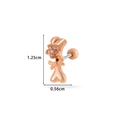 Roségoldener Knochen-Knorpelohrring mit Zirkonia und Schraubverschluss, 1.25 cm Höhe - 7# Knochen & Schleife Form - Roségold