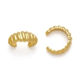 Vintage gold croissant ear cuff with ribbed texture design for non-pierced ears - Style B-Ribbed Texture Design