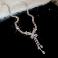 No.48 Silver Butterfly Tassel Necklace